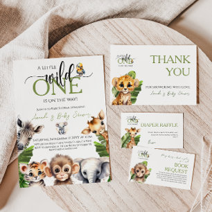Carte De Remerciements Wild One Safari Animal Jungle Baby shower