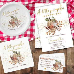 Invitation Aquarelle Automne Petit Baby shower à thème Citrou