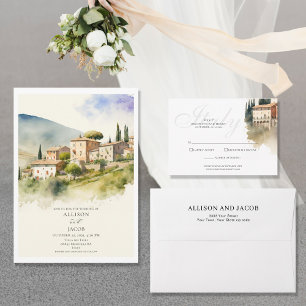 Invitation Elégant Italie Paysage Destination Mariage