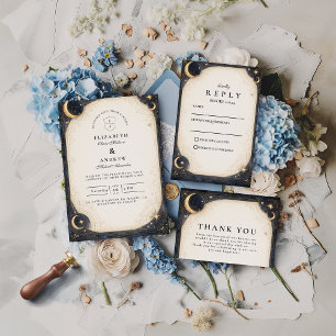 Cartons Réponse Mariage Jardin Céleste de Minuit