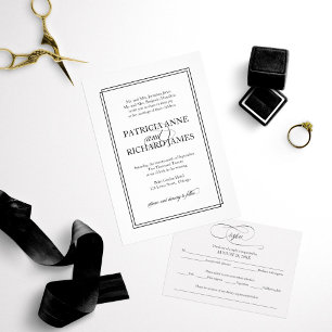 Invitation Script noir simple élégant Mariage formel