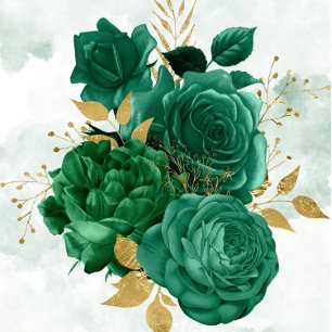 Emerald Green Peony Bridesmaids Luncheon Invitatio