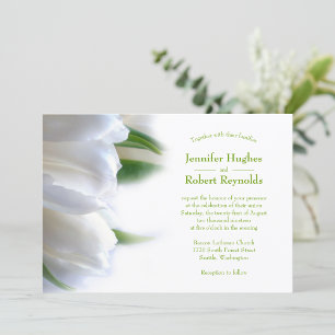 Invitation Budget classique et romantique Mariage floral blan