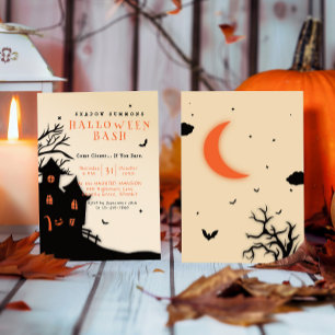 Invitation Éffrayant Halloween Graveyard Silhouette Party
