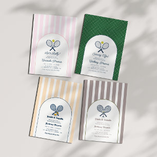Invitation Fête d'anniversaire de tennis au country club fémi