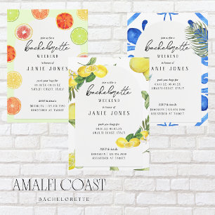 Invitation Almafi Vibes Blue Tile Bachelorette Party Week-end