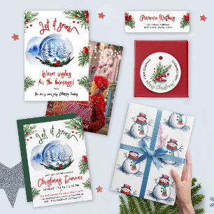 Papier Cadeau Aquarelle d'hiver de Noël blanc blanc blanc