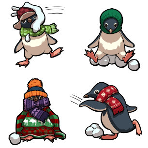 Cartes Pour Fêtes Annuelles Joyeux Noël Pingouin Carton de Snowball de Noël