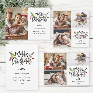 Cartes Pour Fêtes Annuelles Red Berries Joyeux Noël Photo