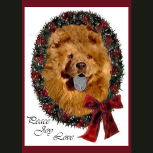 Cartes Pour Fêtes Annuelles Cadeaux de Noël Chow Chow