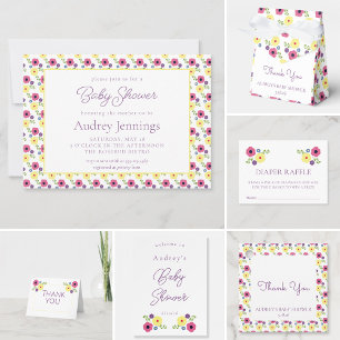 Bright Floral Carte de remerciements pour l'impres