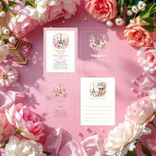 Invitations En Vélin Bonjour Bébé Baby shower Chic Parisien