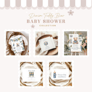 Invitation Boy Blue Jean Baby Denim Baby shower