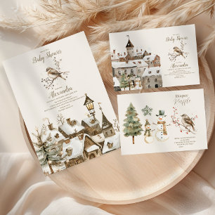 Invitation Baby shower de Noël d'hiver de Boho