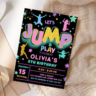 Jump Trampoline Anniversaire Fête Invitation