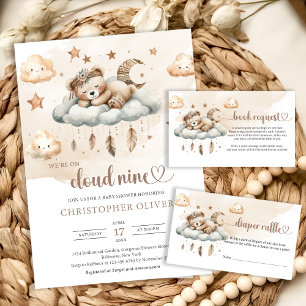 Ballotins Aquarelle bleu clair nuage beige neuf ours en pelu