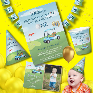 Gobelets En Papier Hole In One Boy Golf Par tee 1er Anniversaire