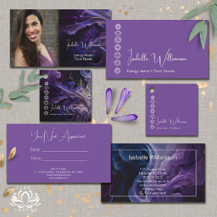 Carte De Visite Améthyste Mystique Céleste Reiki Méditation Yoga 