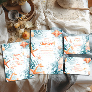 Carte D'accompagnement Tropical Summer Beach Starfish Livres pour bébé