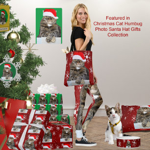 Photo de chat de Noël à Santa Hat Flocon de neige 