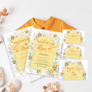Invitation Baby shower d'abeilles et de fleurs