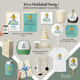 Invitation Pickleball Party Funny Pickleball Mascotte de dess