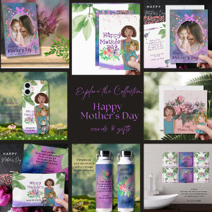 Bonne fête des mères   Mère et Carte photo bébé
