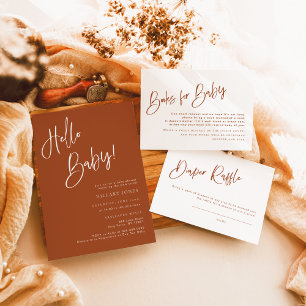 Invitation de Baby shower en terre cuite