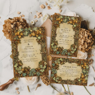 Invitation Mariage Botanique Vintage Automne