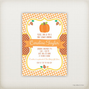 Carte D'accompagnement Billet Citrouille automne Baby shower rabat