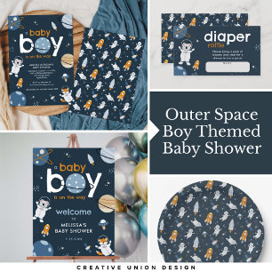 Espace Extérieur Baby Boy Shower Invitation