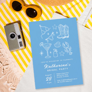Assiettes En Carton Mariage de Rêve Plage Vie Estivale Bleue Dessinée 