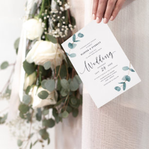 Invitation Simple minimaliste Mariage de script de trame Euca
