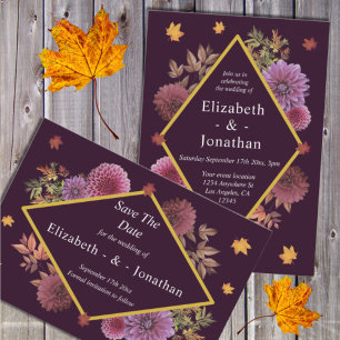 Invitation Romantique Automne Dahlia Mariage