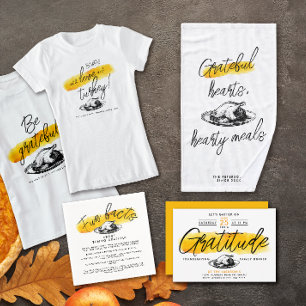 Dîner de Thanksgiving reconnaissant avec motif rét