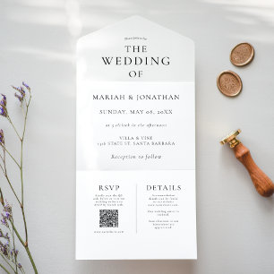 Élégant minimal Détails du Mariage Carte de boîtie