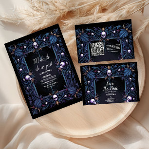 Cartons Réponse Floral Gothique Mariage d'Halloween