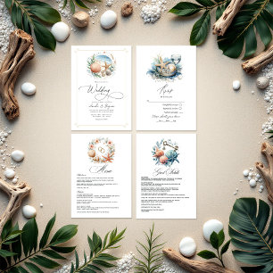 Invitation Coastal Chic Beach Wedding QR Code