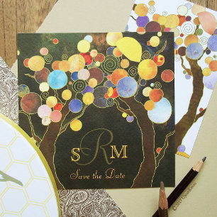 Invitation Art Nouveau Style Arbres Ranch Mariage