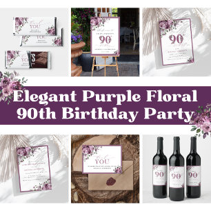 Serviette En Papier Fleurs violettes Élégantes N'Importe Quel Âge Fête