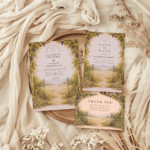 Invitation Mariage de campagne rustique au vignoble