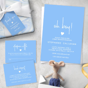 Carte De Correspondance Chic Mid Bébé Bébé Garçon Douche Déchets Raffle