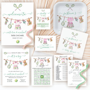 Invitation Preppy Tennis Girl Baby shower