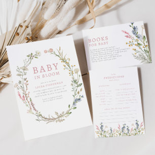 Invitation Baby in Bloom Spring Fleur sauvage Baby shower flo
