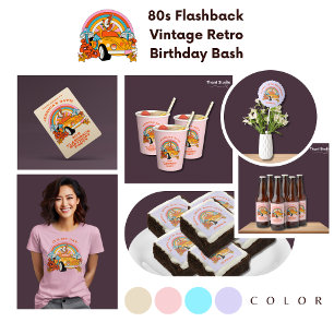 Invitation Flashback des années 80 Vintage Retro Anniversaire