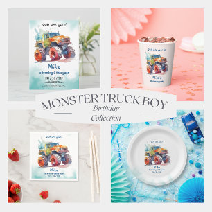 Invitation Monster Truck boy Anniversaire
