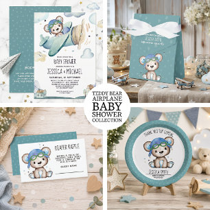 Invitation Avion Ourson   Baby Shower par courrier