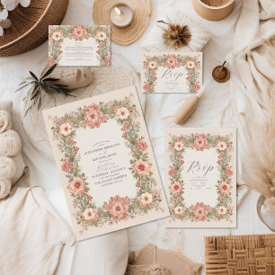 Invitation Jardin botanique Art Nouveau Mariage