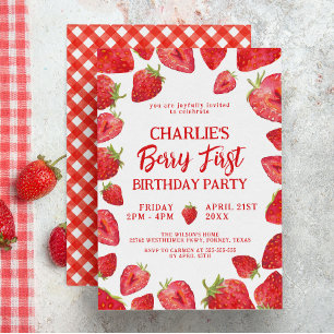 Berry First Strawberry Affiche de bienvenue fête d