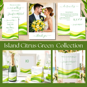 Île Citrus Vert & Jaune Mariage Merci